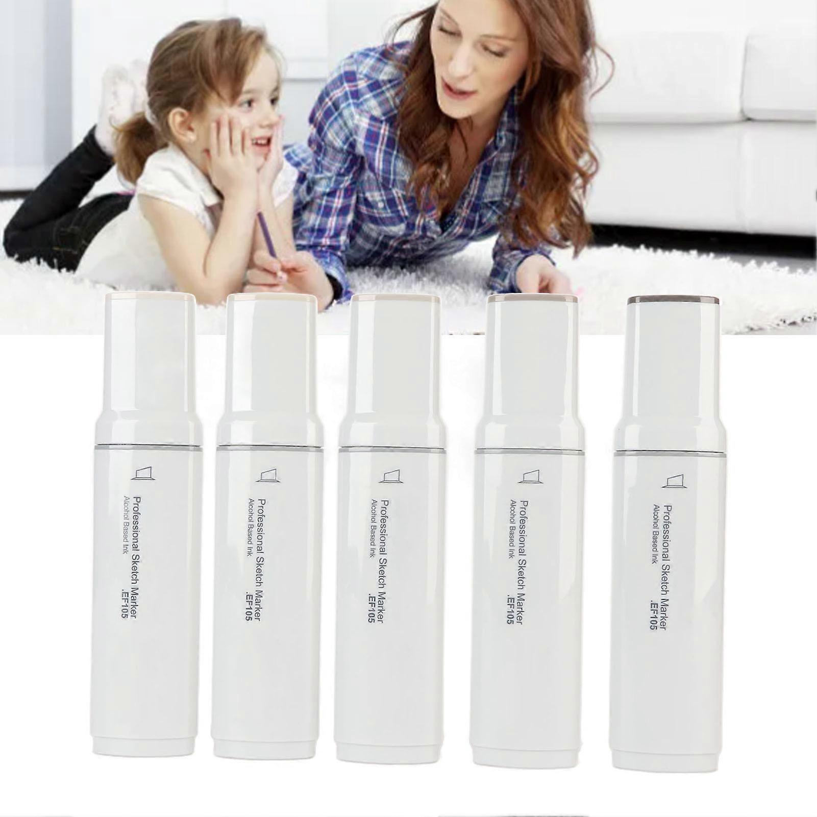 5PCS Jumbo Markers Large Wide Head Even Fluent Ink Absorption Jumbo Art Markers for Painting Warm Gray Color 