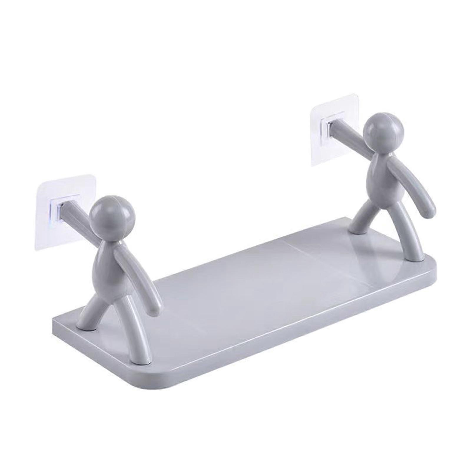 Removable Shower Shelf Strong Adhesive Technology Holds 2lbs For Bathroom Kitchen Storage Solution  Gray