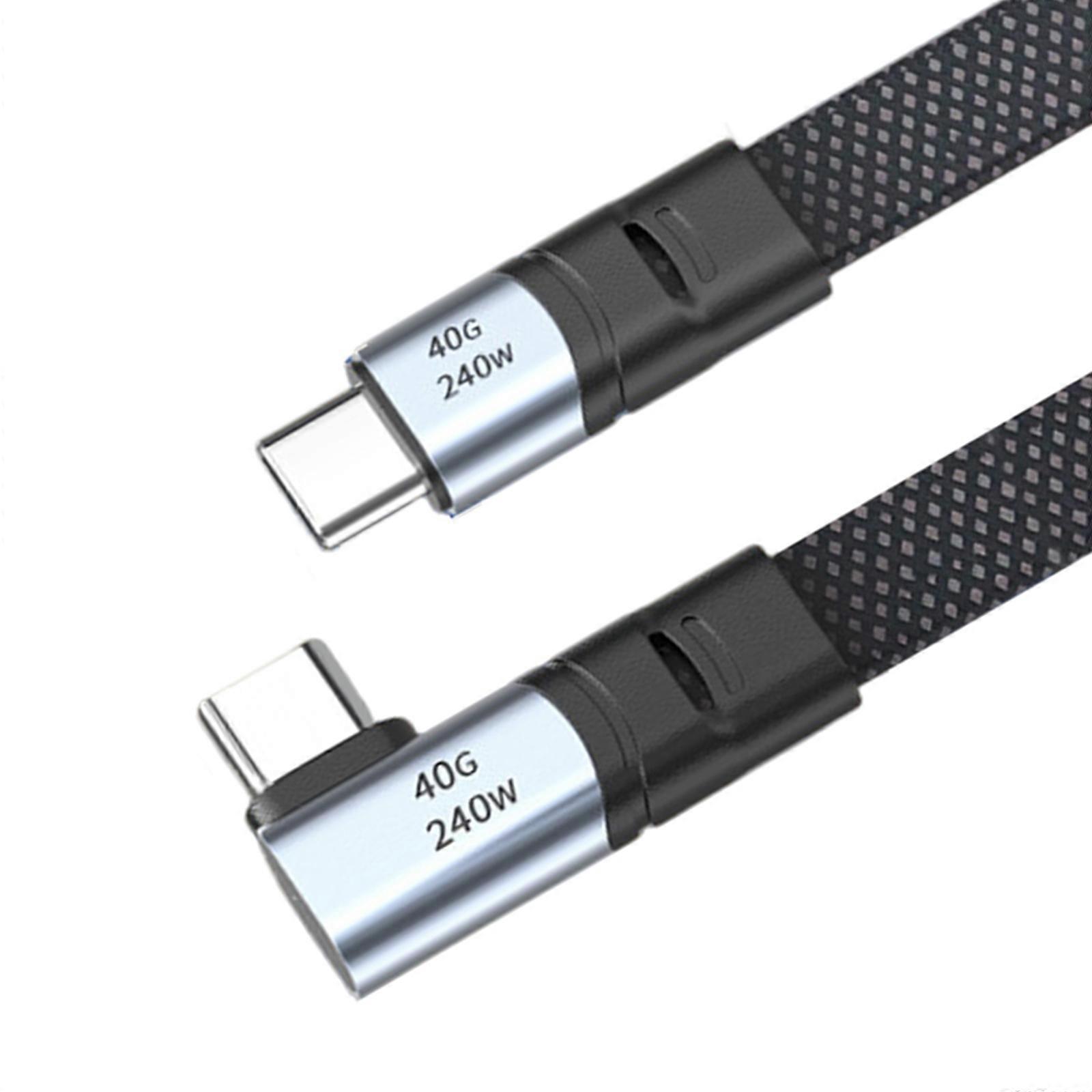 PD240W Fast Charging Line USB C to Type C Cable Quick Charge Right Angle Wire 90 Degree Data Cable Multicolor