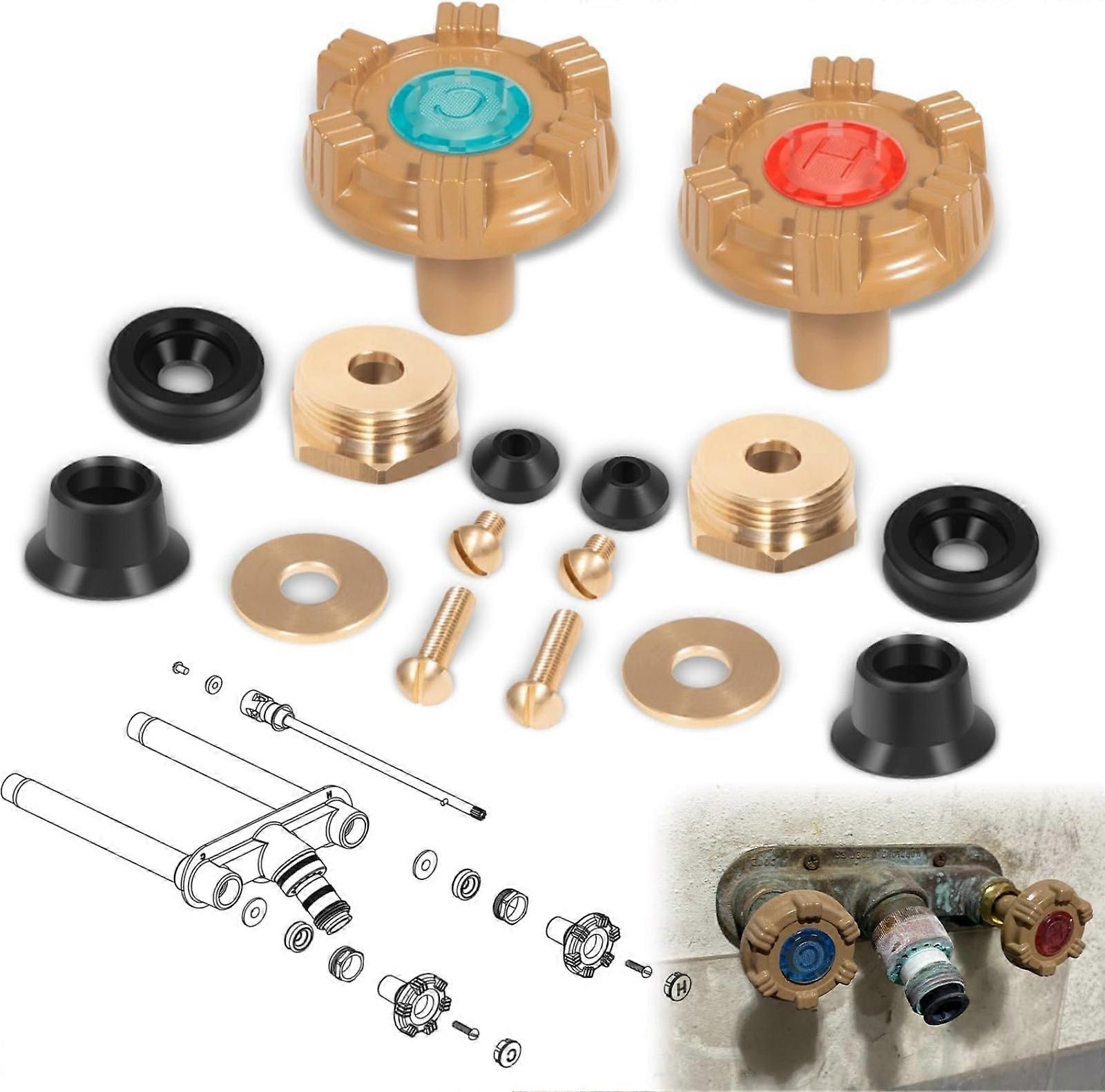 Strong Metal Handle Faucet Repair Set with Easy Solder & Essential Replacement Parts for Woodford Model 22 Use Multicolor