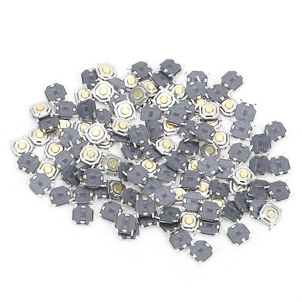 100Pcs Tactile Push Button Switch Plastic Light Touching Patch SMD 4 x 1.5mm