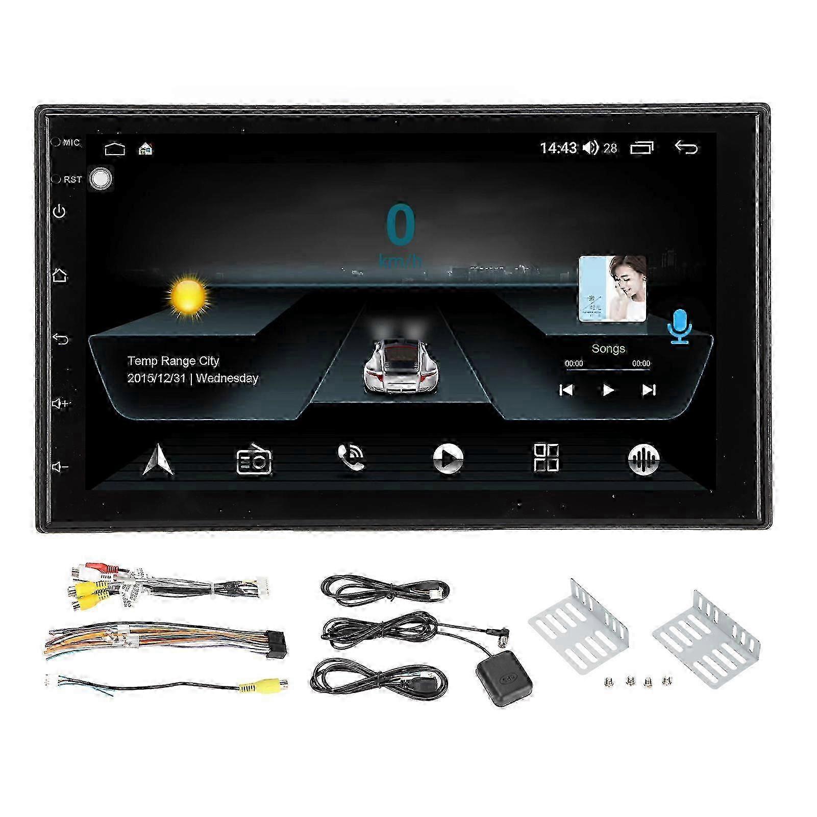 7in Car GPS Navigator Touch Screen Video Receiver Quad Core Bluetooth Voice Calls for Android 8.1 w