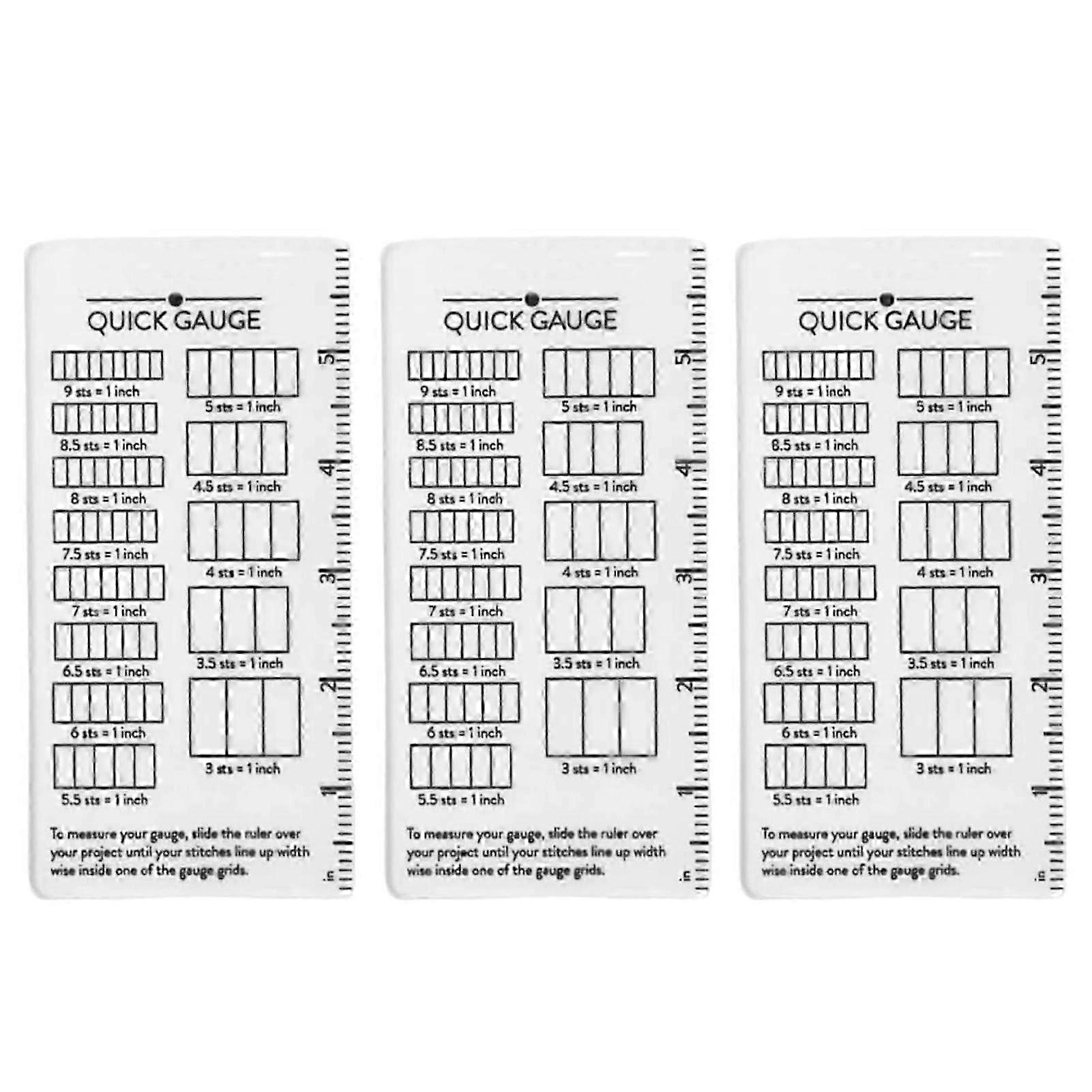 Quick Gauge Ruler for Knitting & Crochet, Instant Stitch & Row Measurement Tool with Grid Markers for Needle Size Checking, Without Counting
