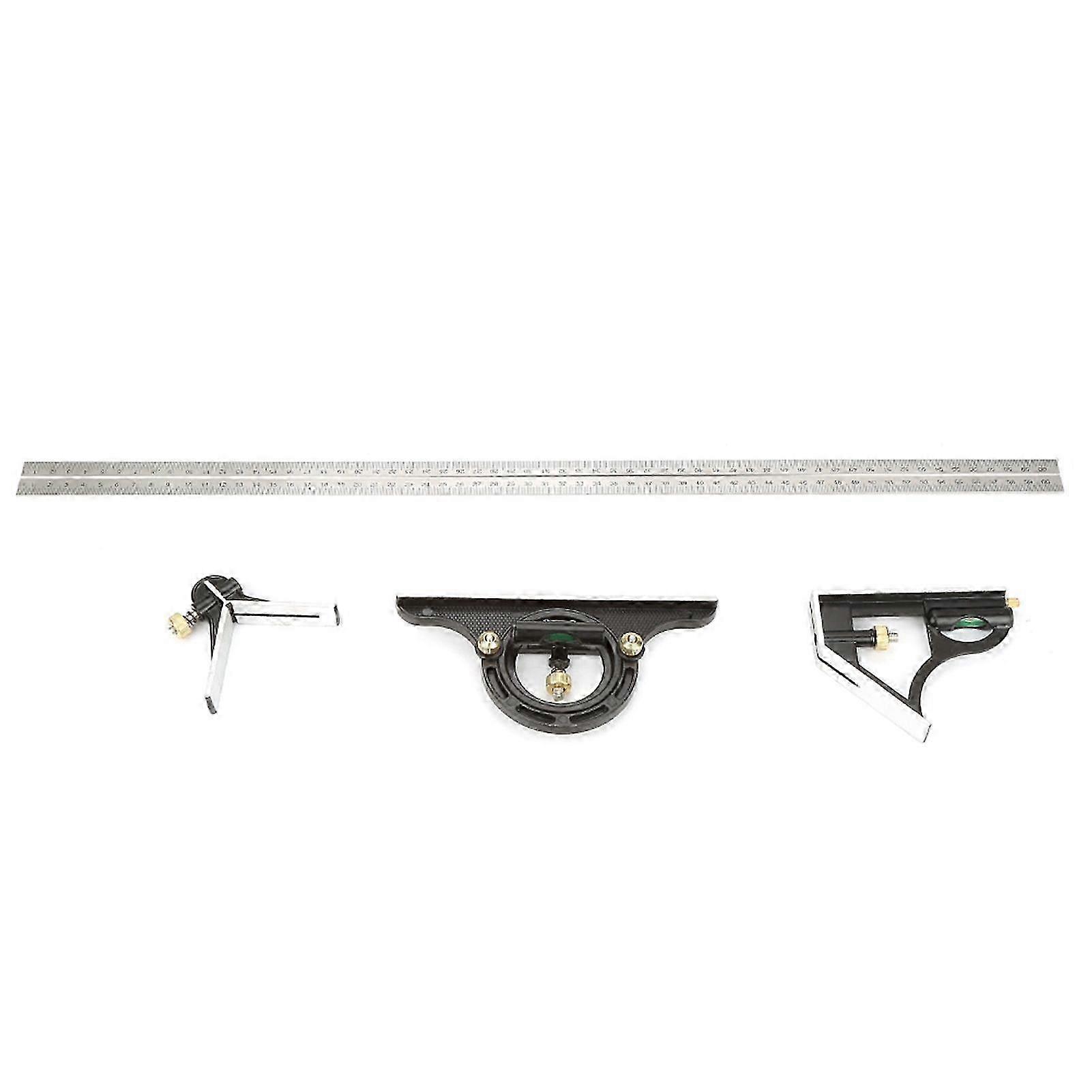 Metal Adjustable Combination Square Right Angle Ruler Engineer Measuring Tool