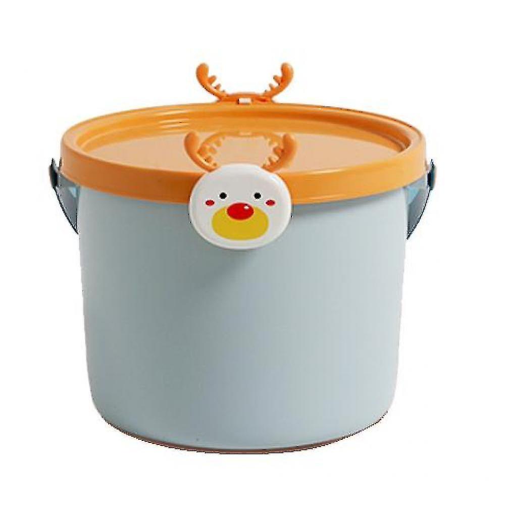 家庭用収納バッグおもちゃ収納バケツ子供向け漫画ポータブルプラスチックバケツブルー