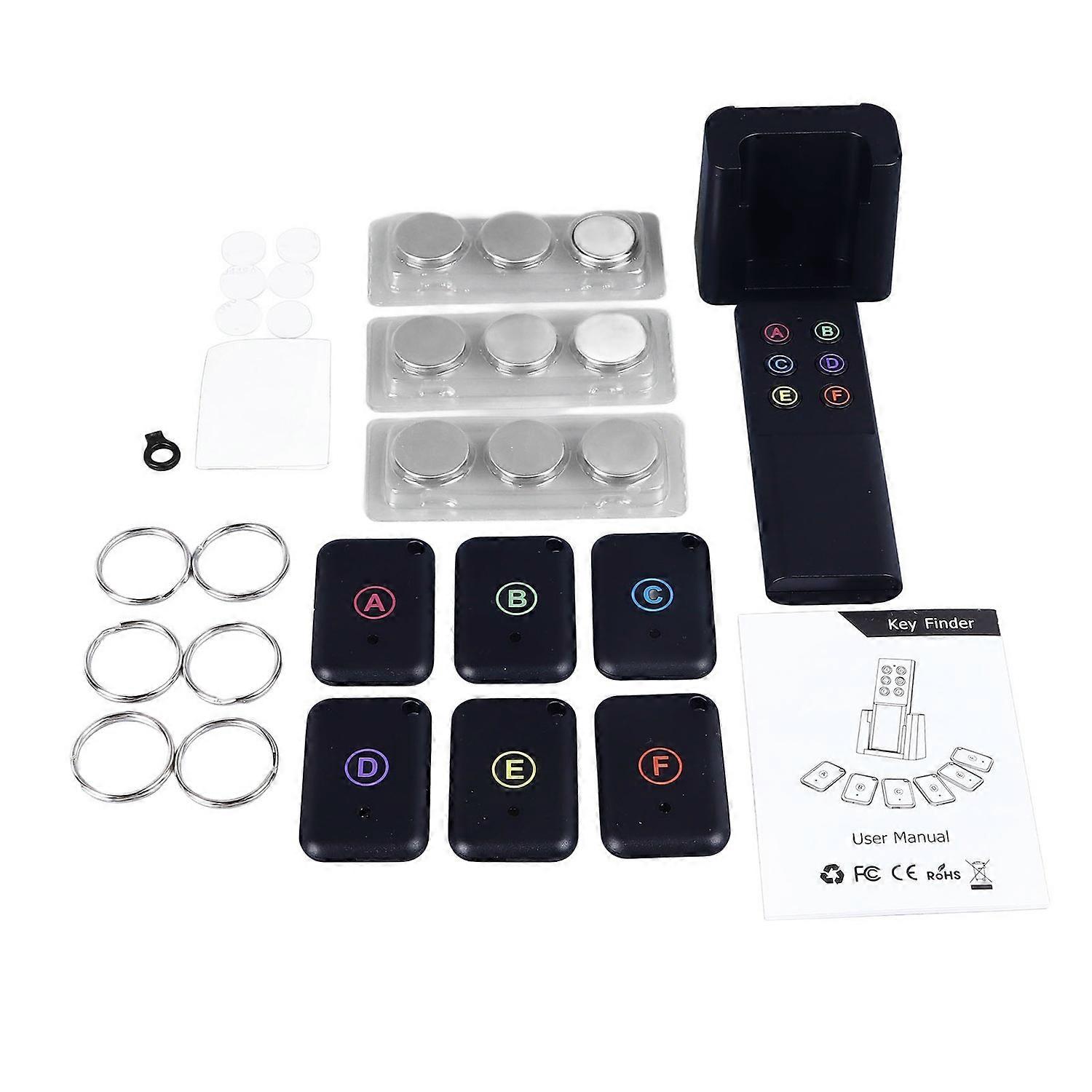 Key Finder 1 Transmitter 6 Receivers 433.92mhz Wireless Long Range 75 To 80dB High Volume Beep Promp