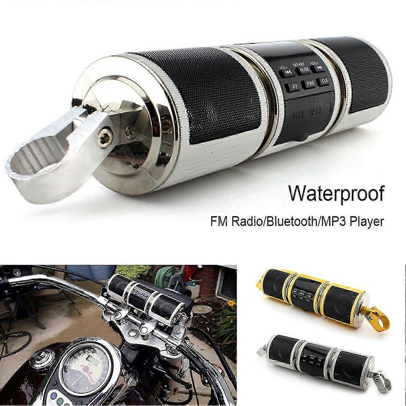 Motorcycle Bluetooth-compatible MP3 Music Player Handlebar Audio Amplifier Stereo Speaker