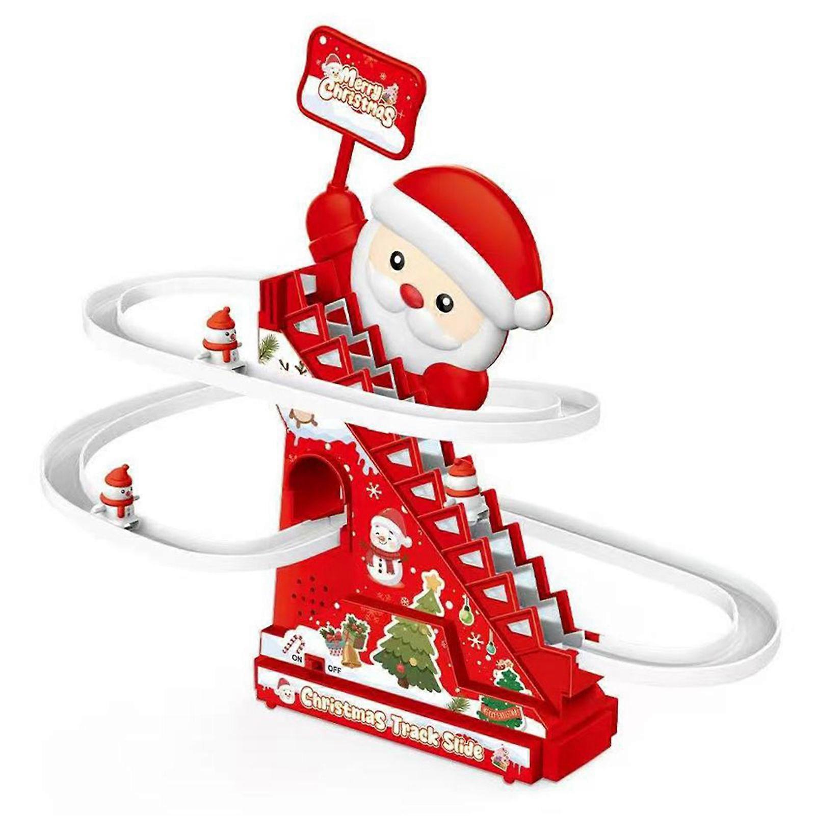 Building block Santa race track light music Festive fun with Santa's climbing Festive Decoration