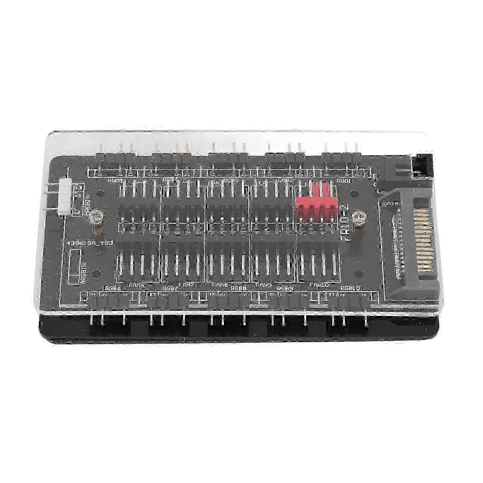 ARGB PWM Fan Hub 2 in 1 PWM ARGB Case Fan Hub SATA Interface Power Supply Magnetic 4Pin PWM 3Pin ARGB Fan Hub with Acrylic Case f26