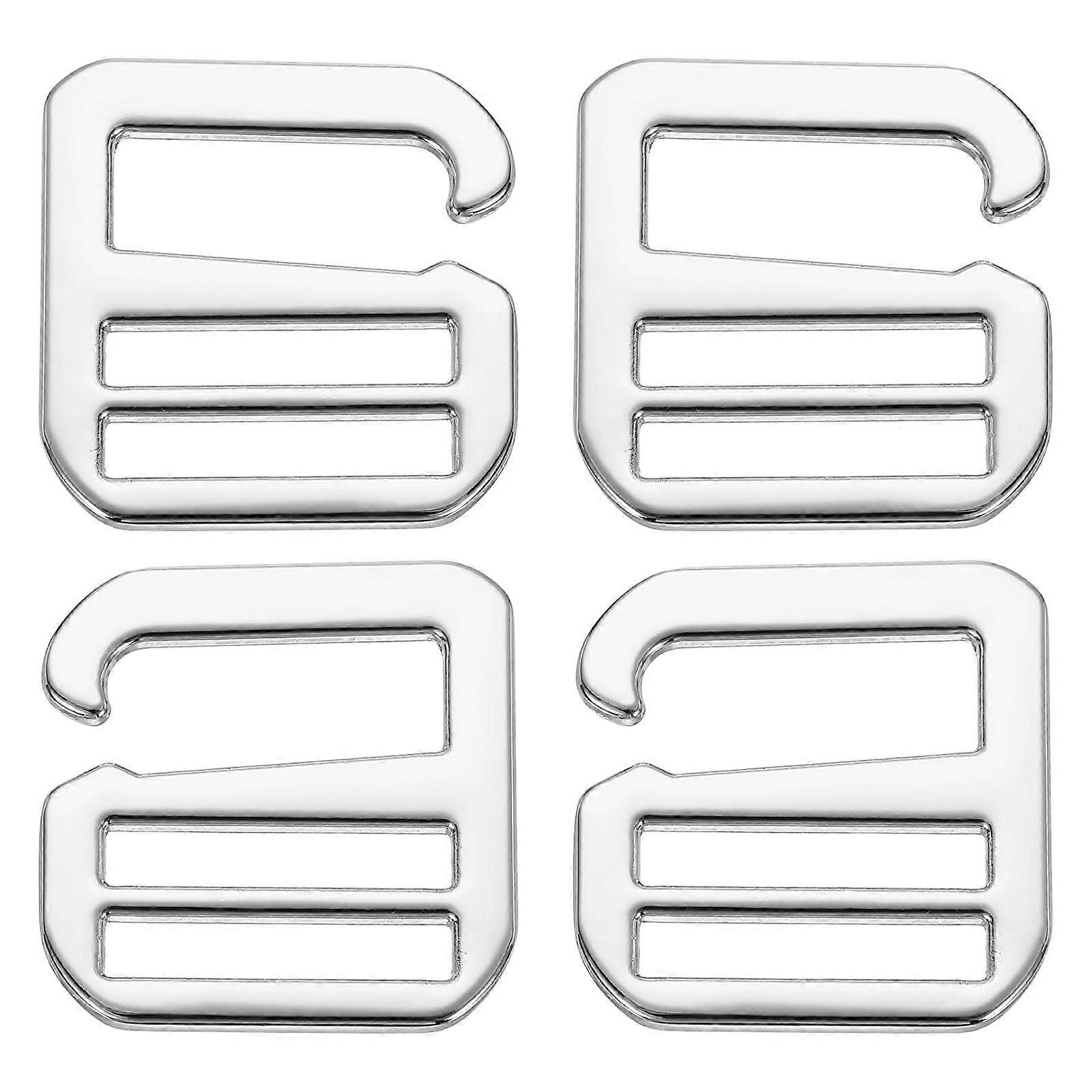 Wave Buckles, 36mm Zinc Alloy, 4 Pcs, Adjustable TriGlide Slides, Backpack Strap Webbing Buckle, Champagne Gold