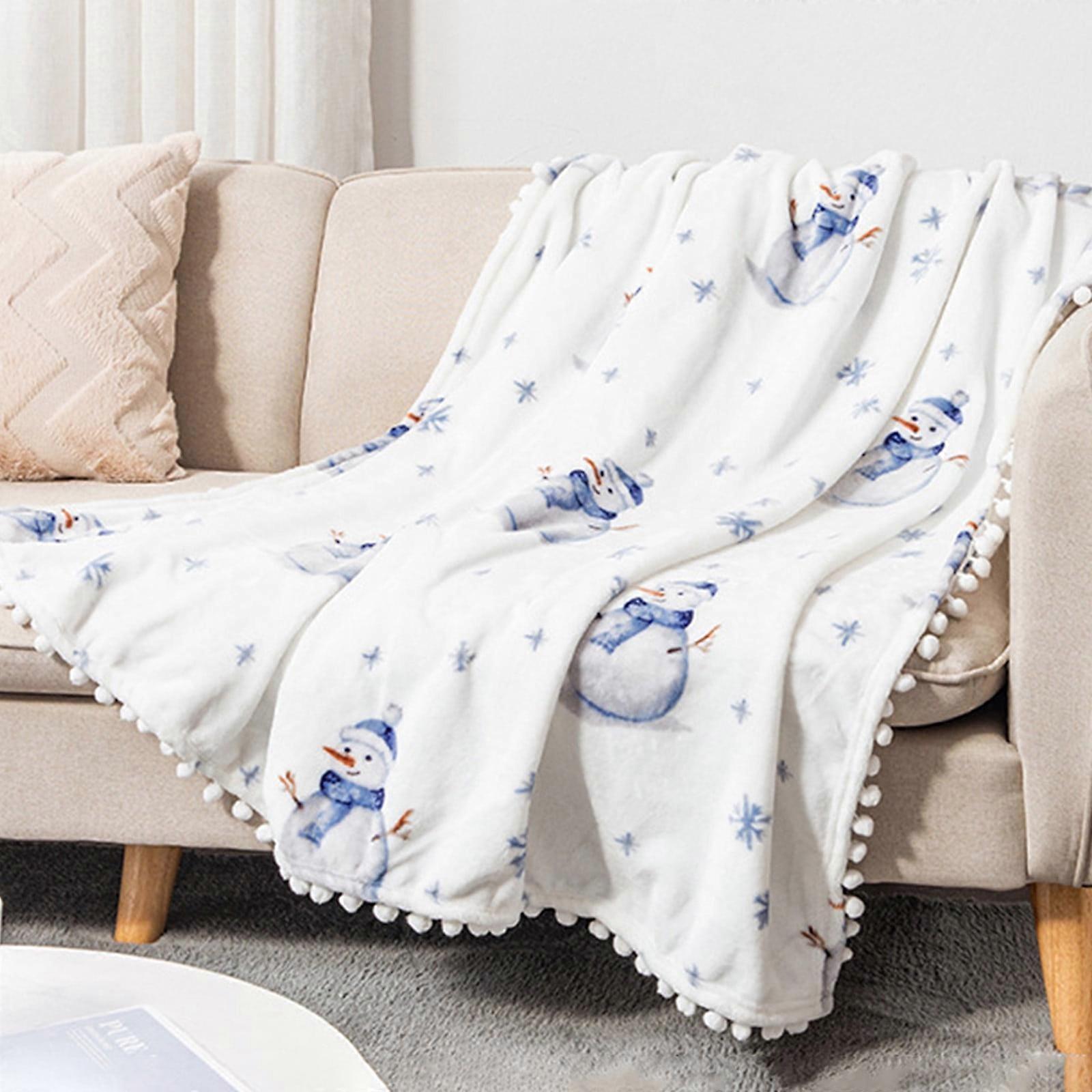 Soft Fuzzy Christmas Throw Blanket, Plush Checkered Fleece Couch Blanket Compatible with Maxiaoxia, Machine Washable Warm Cozy Bed Blanket