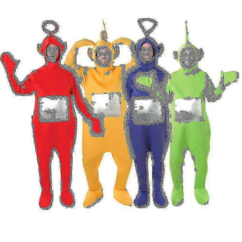4 Färg Teletubbies Roll Vuxen Rolig kostym W