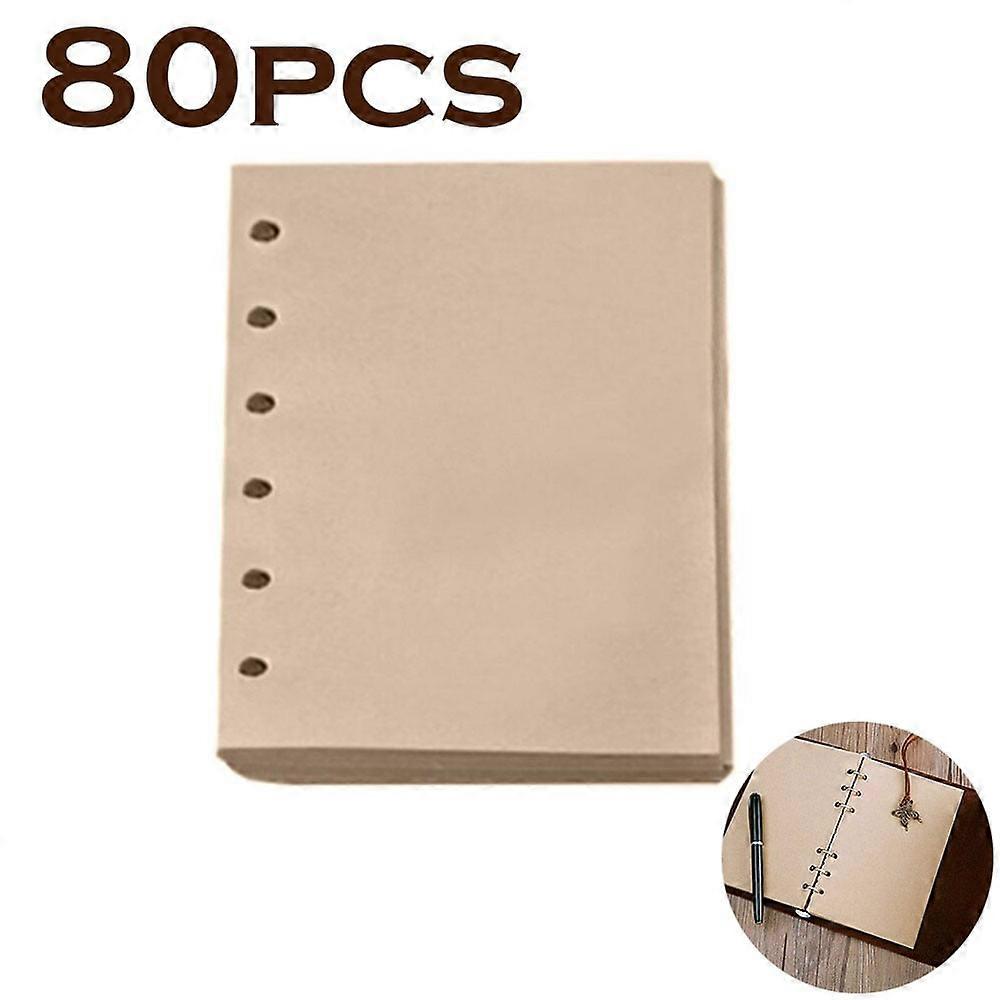 Capino A6 Vintage Kraft Paper, Compatible with 6-Ring Binders, 80 Sheets Blank Filler for Planner, Traveler Journal, Notebook Diary