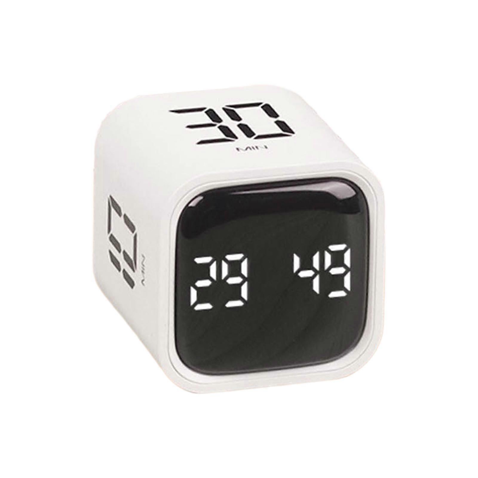Gravity Sensors Flip Timer Countdown Settings 5-10-30-60 Minutes Cube Timers for Time Management Study Reading Exercise  White
