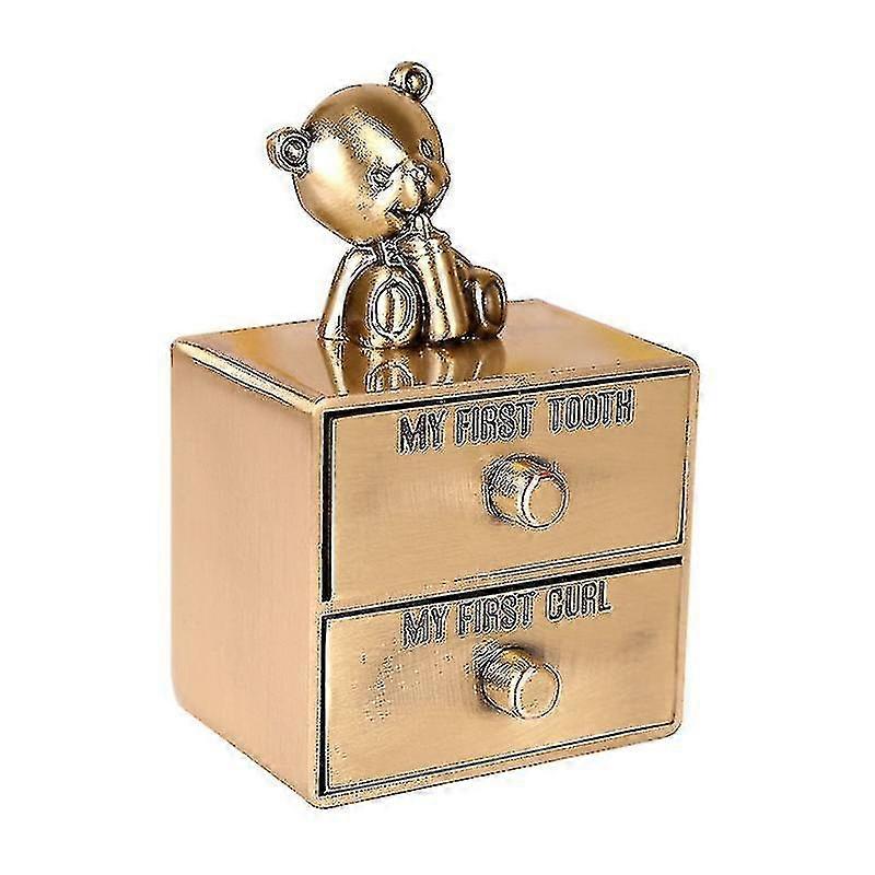 Silver Tooth Box Set for Kids - My First Tooth & Curl Keepsake, Ancient Tin (New Arrival) - d-583-a