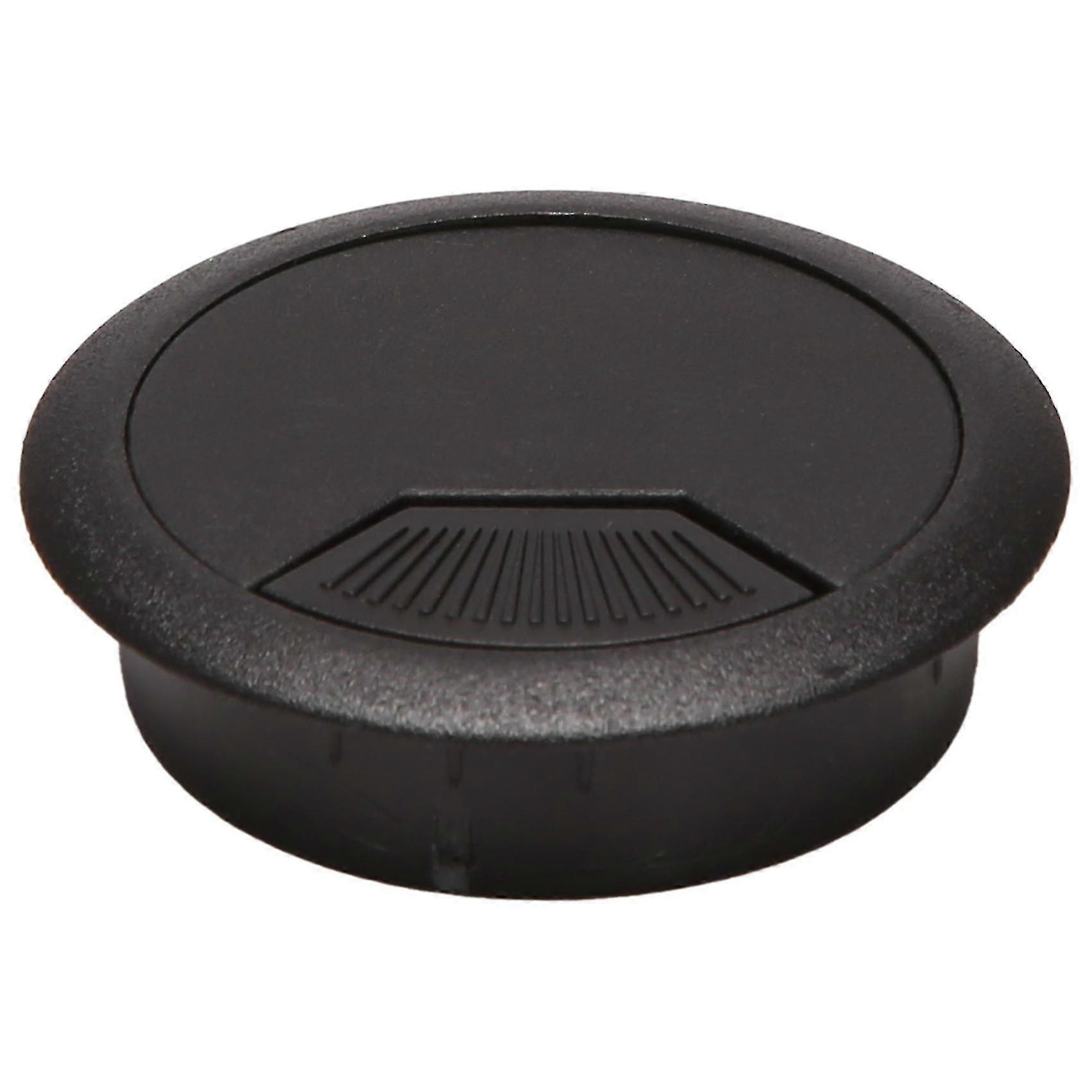 قطعتان من حلقات تثبيت كابل سلك المكتب بقطر 50 مم وغطاء فتحة باللون الأسود