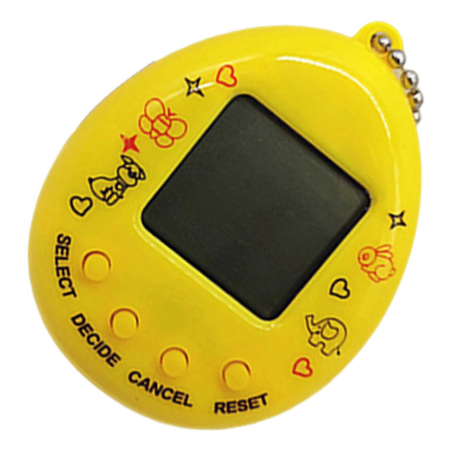 168 Pets Virtual Pet Toy Handheld Game Machine Nostalgic Game Console Electronic Animals Toy Digital Pets for Child Kid  yellow