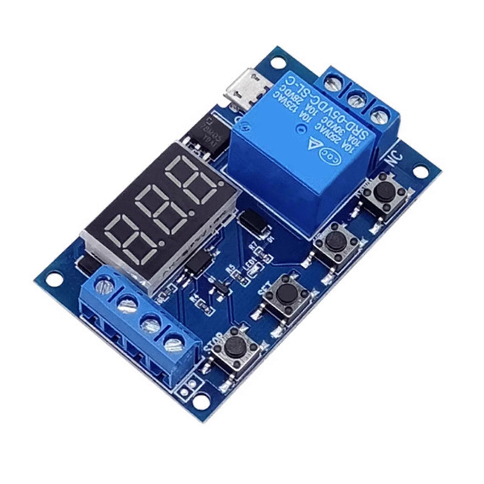 Adjustable Delay Timer Controller With Optocoupler Isolation Reverse Polarity Protective Permanent Memory Storage Multicolor