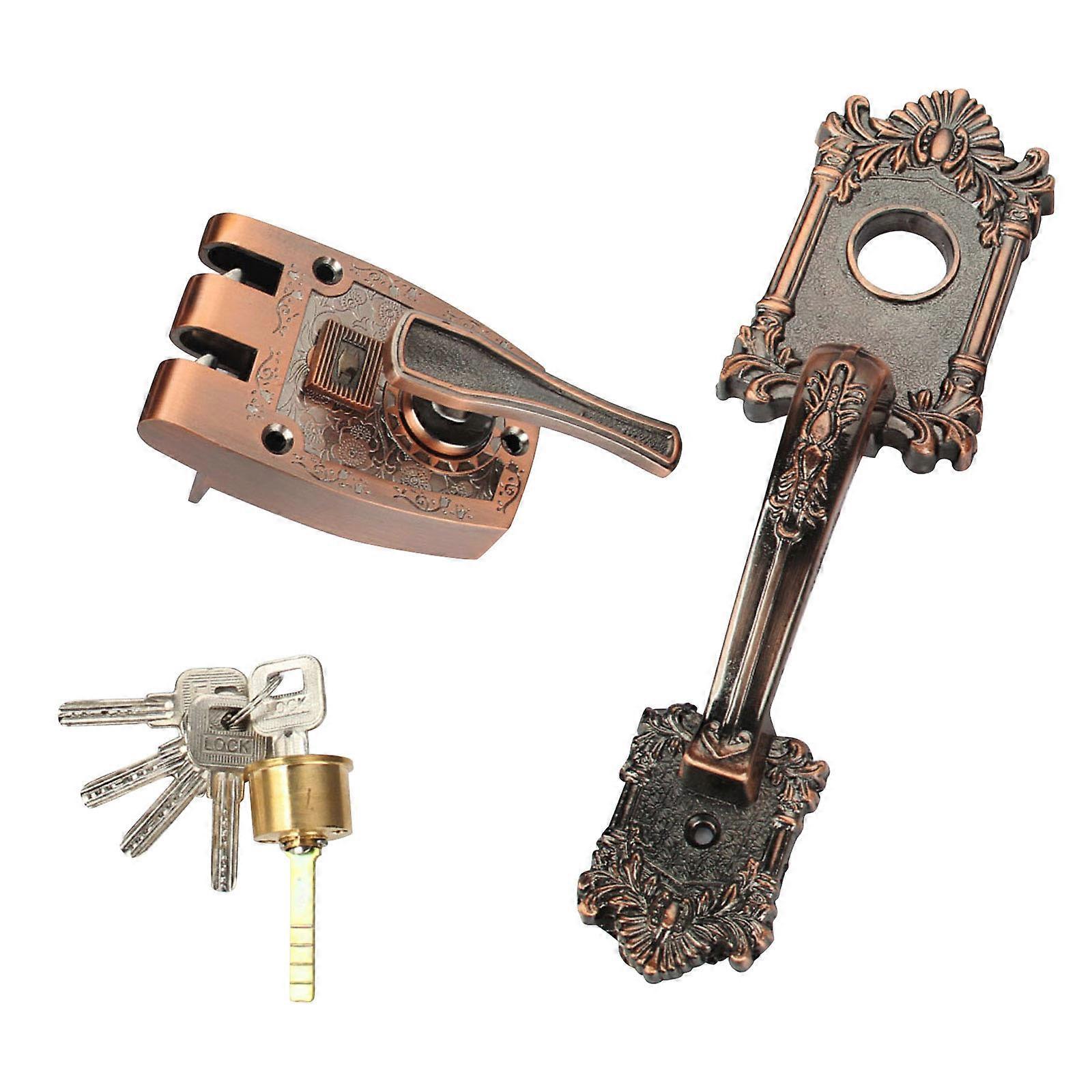Retros Style Zincs Alloys Door Hardware Security Lock Set With Single Hole Fit Most Standard Door Thickness Multicolor