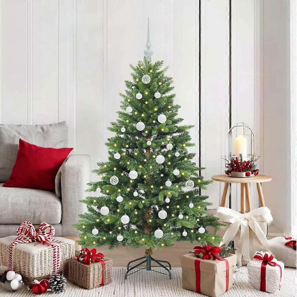 Artificial Christmas tree with 150 LEDs, green, 150 cm, PE and PVC