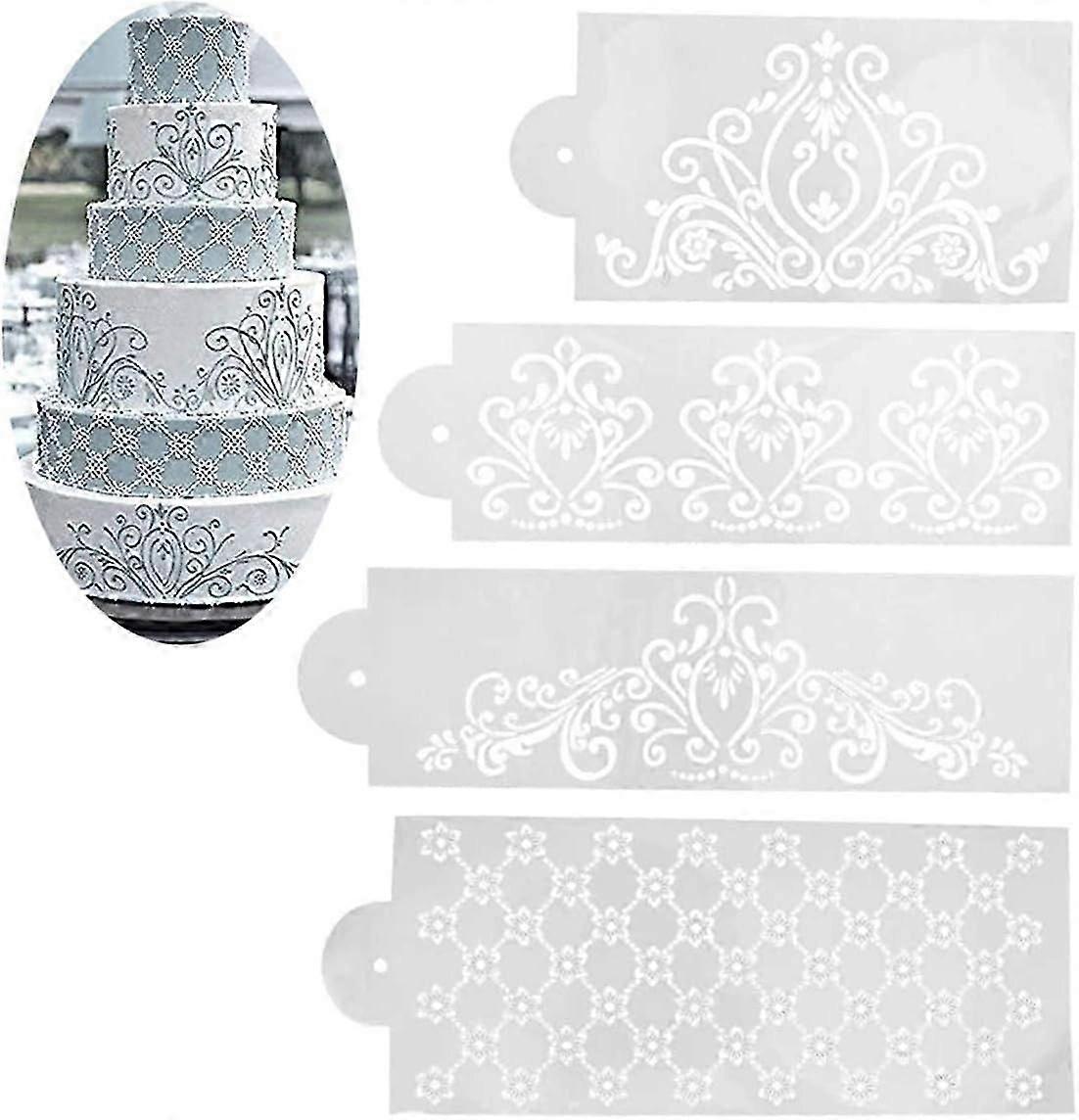 DIY plastic lace cake mold 4 pieces set for baking