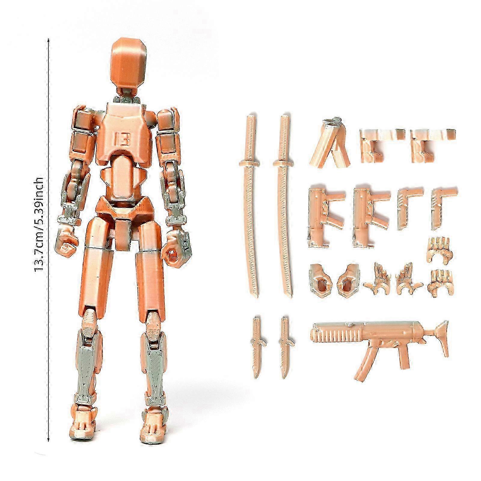 Titan 13 Action Figure, Dummy 13 Action Figure, T13 Action Figure, 3D Printed Multi-Jointed Movable, Action Figure Toy