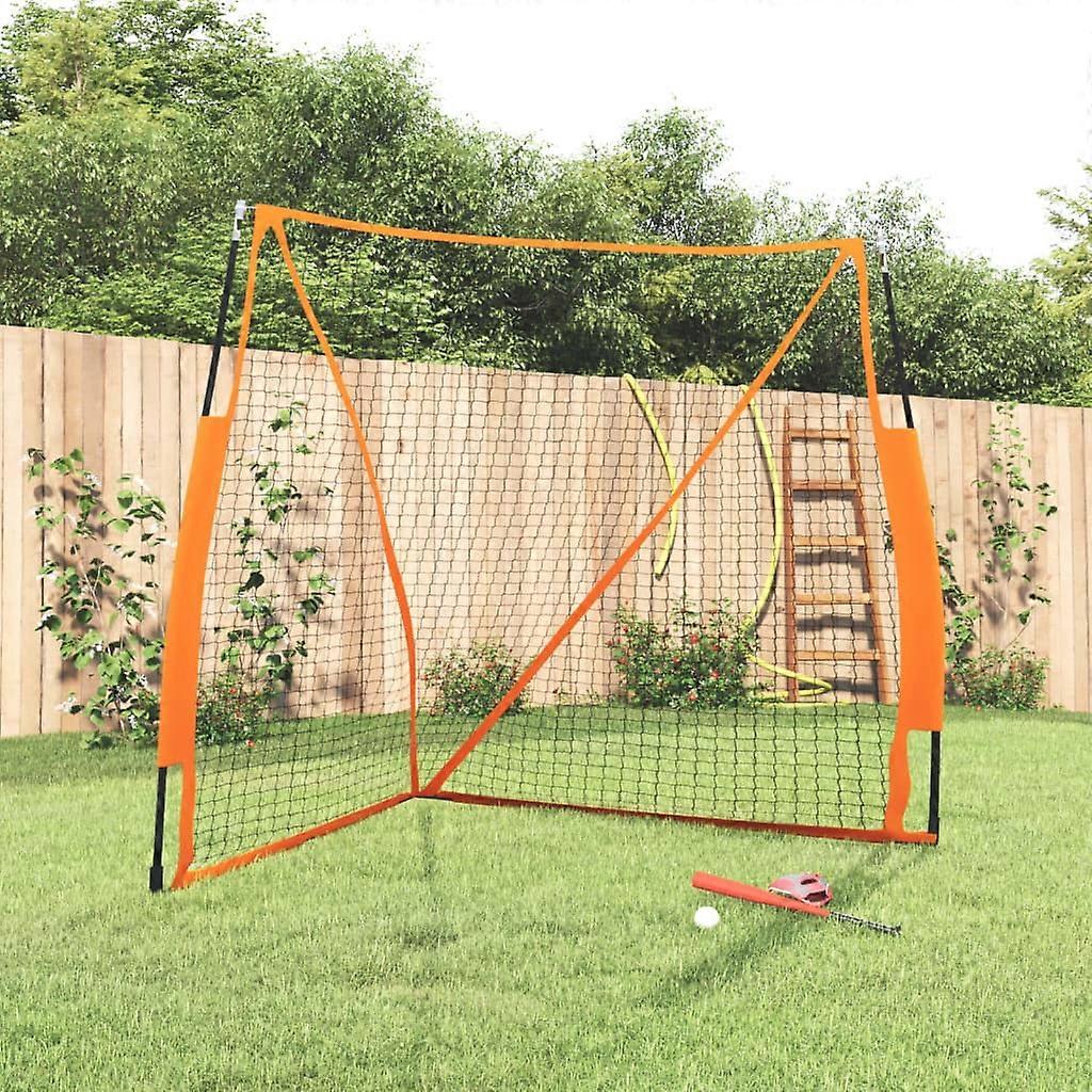 Baseball Net Portable Orange Black 183x182x183 cm Steel