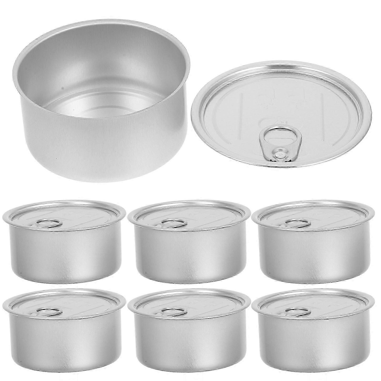 Self-Seal Tin Can With Lid 180ml, 10pcs Press-In Food Container, Empty Pet Food Can Snack Containers Refillable Airtight Tin For Fish Meat Pet Food Hw