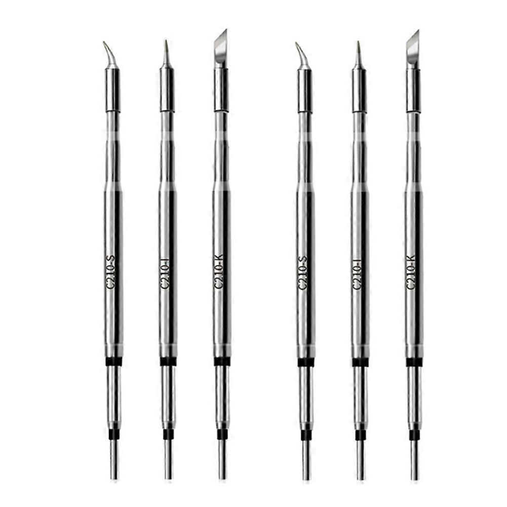 6pcs C210 Soldering Tips, Replacement Soldering Tips for T1 Max, C210-K/I/is, Soldering Tips for Soldering Iron