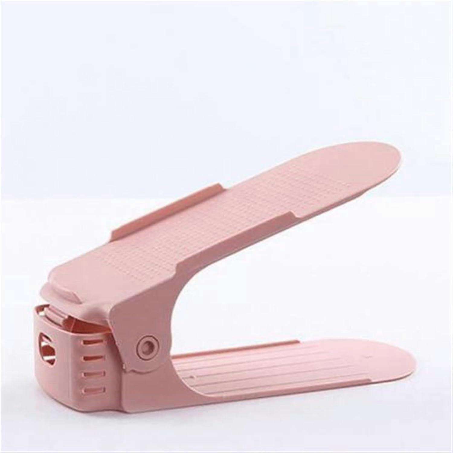 Shoe Organizer Slots Adjustable Double Layer Rack Space Saving Storage Stand Shelf Set of 5 Green