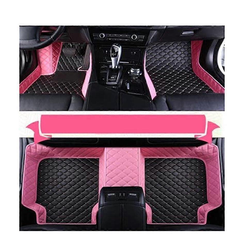 Car Floor Mats 20002023 SS Waterproof All Weather Leather 3D Full Coverage Black/Pink