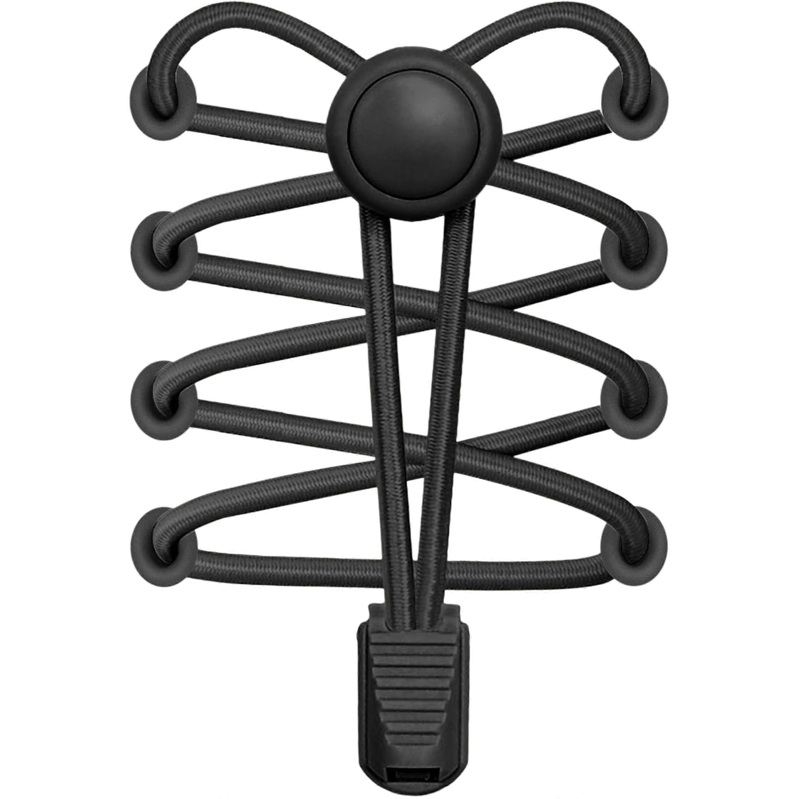 Elastic No Tie Shoelaces with Adjustable Lock for Kids and Adults Running Sneakers Boots Black 63'