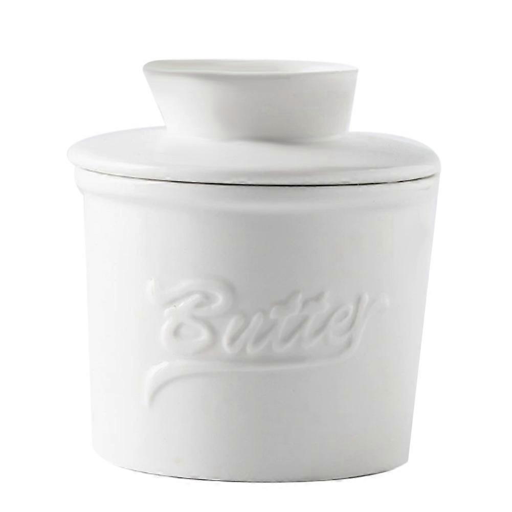 Butter Crock for Counter with Water, Butter Keeper for Spreadable Butter Ceramic Butter Dish with Lid for Countertop A