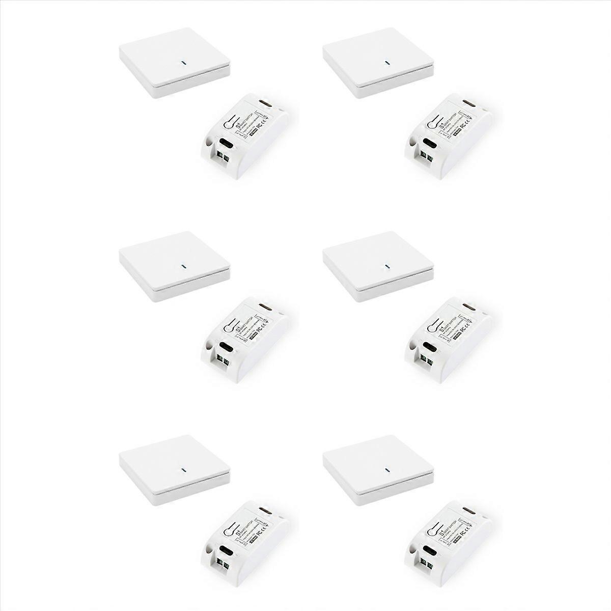 6X Wireless Smart Light Switch 433MHz Lighting Control Intelligent Switch AC 90-250V 10A Module( 1 W