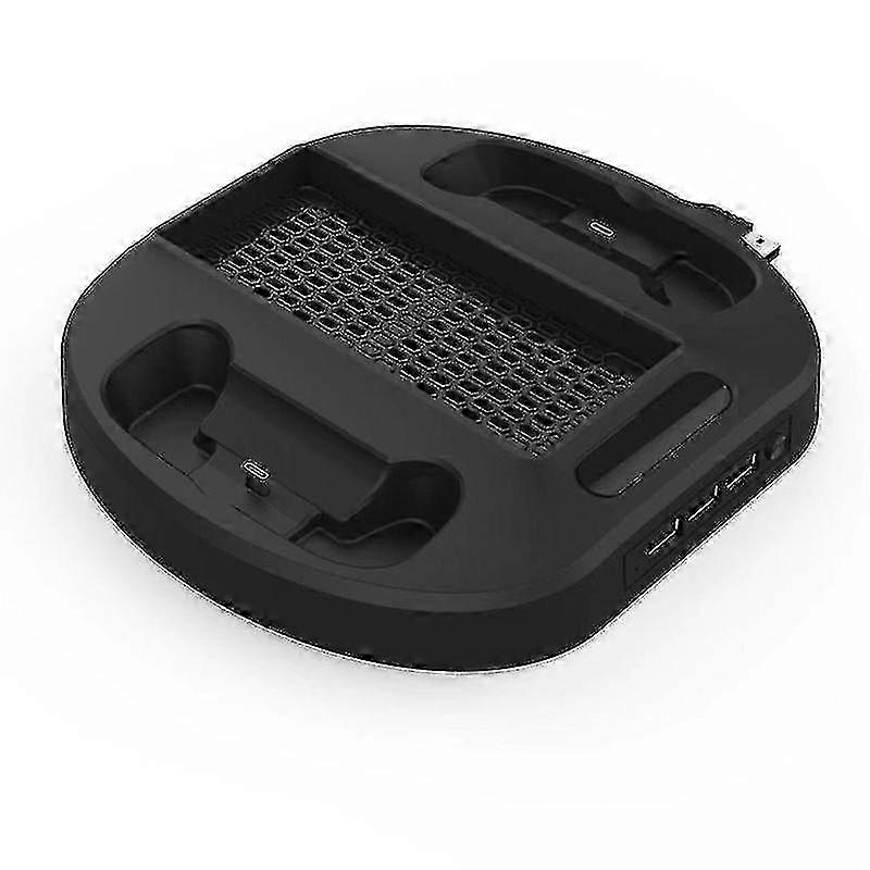 Led Indicator Vertical Stand Cooling Fan Dual Controller Charger Dock Charging Station 3 Usb Hub For -xbox Series S FT