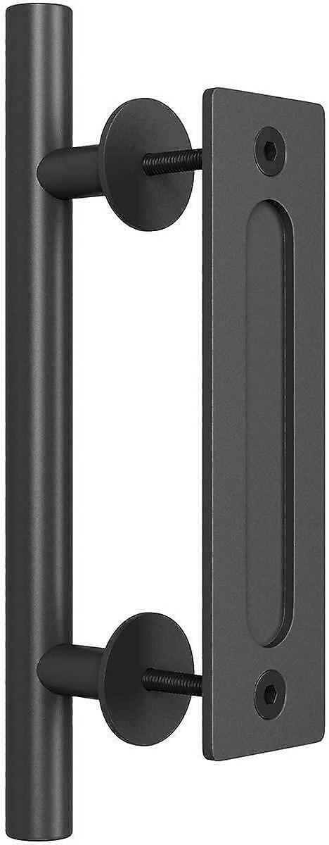 30cm Sliding Barn Door Handle Hardware, with Flush Finger Handle, Flush Barn Door Handle and Handle Kit for Garage Door Cabinet