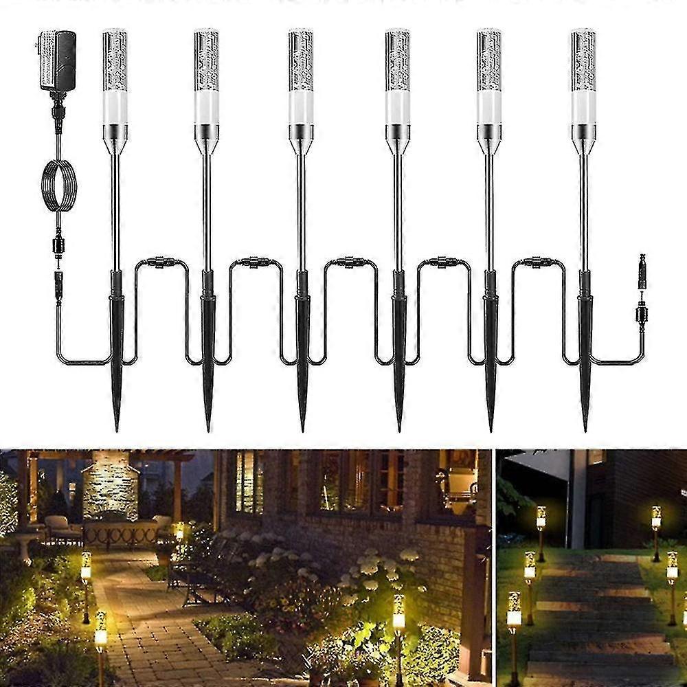 Low Voltage 12V LED Path Lights, 6-in-1 Waterproof Crystal Bubble Landscape Lighting