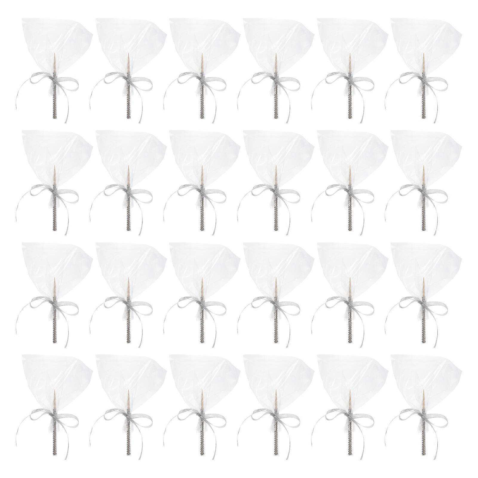 Bling Candy Stick Kit for Party with 24Pcs Silver Sparkling Candy Sticks