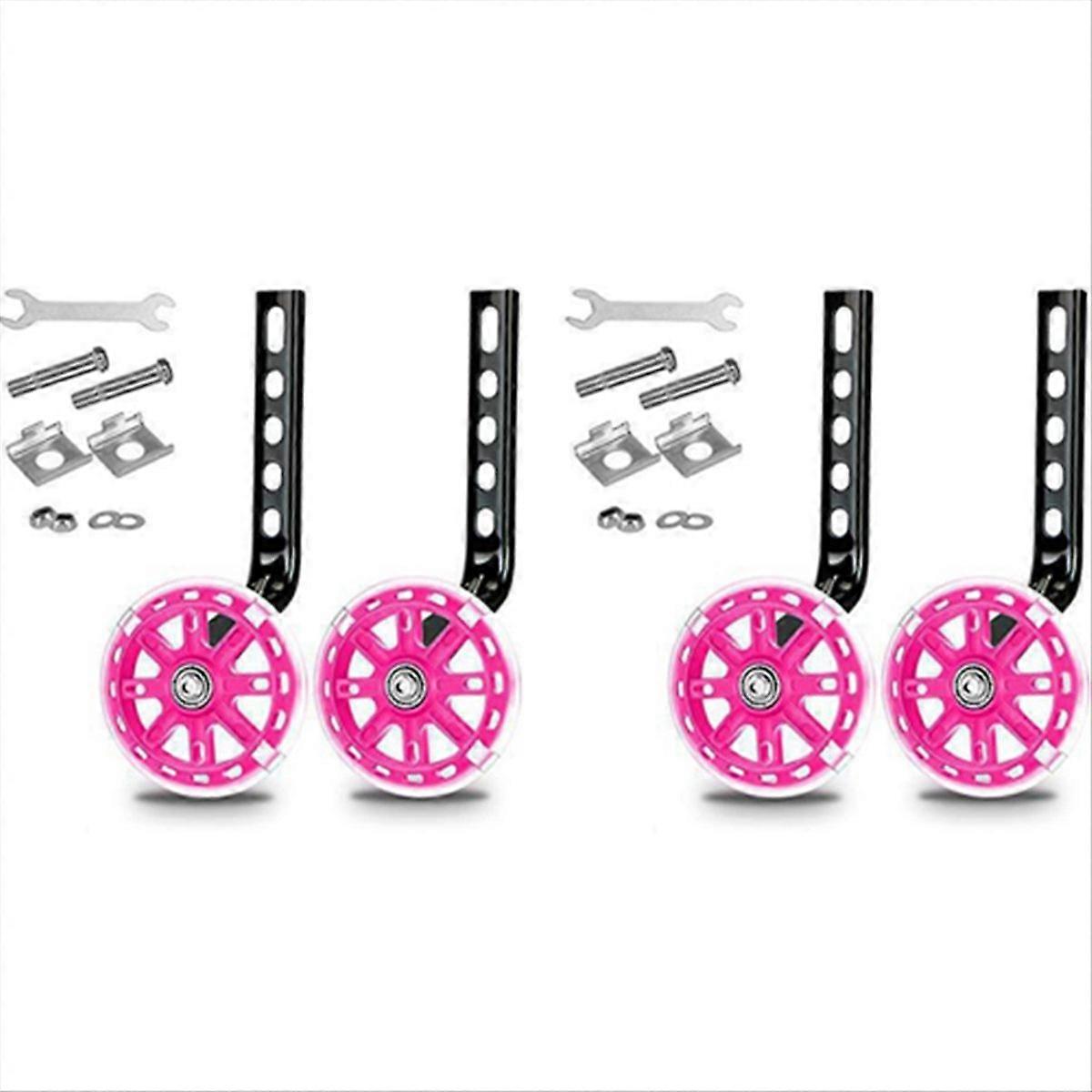 Kit de suporte para roda de treinamento de bicicleta infantil para bicicletas infantis de 12 polegadas rosa