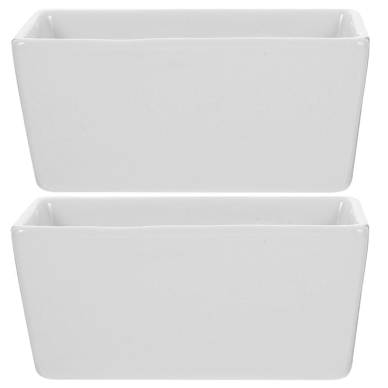 2Pcs Simple Sugar Bowl Flat Bottom Jar Rectangular Sugar Container for Cafe