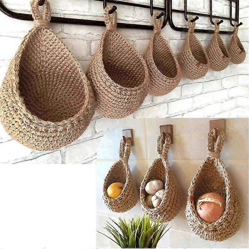 Luxora Wall hanging storage baskets kitchen vegetable fruit baskets woven basket kitchen decors
