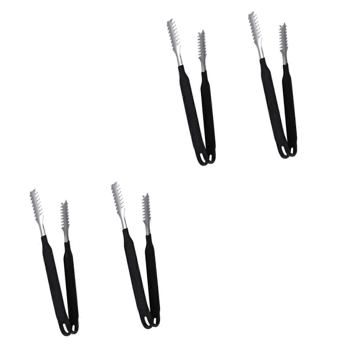 4pcs Stainless Steel Serving Tongs for Ice and Sugar with Secure Grip RustResistant Kitchen Use