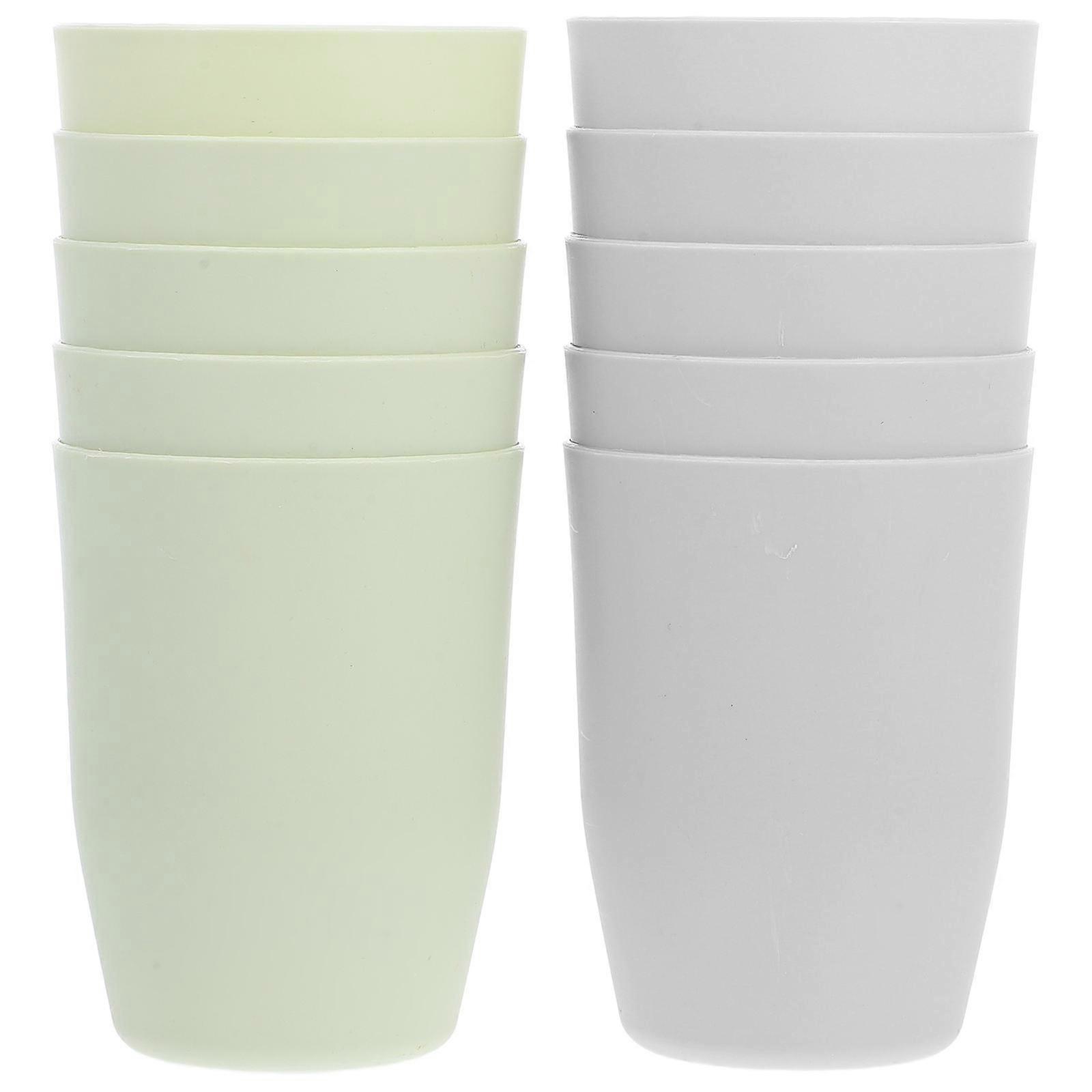 Drinking Cup Tooth Brushing Mug Sipping Water PP Material Round Shape For Couples Office 10Pcs