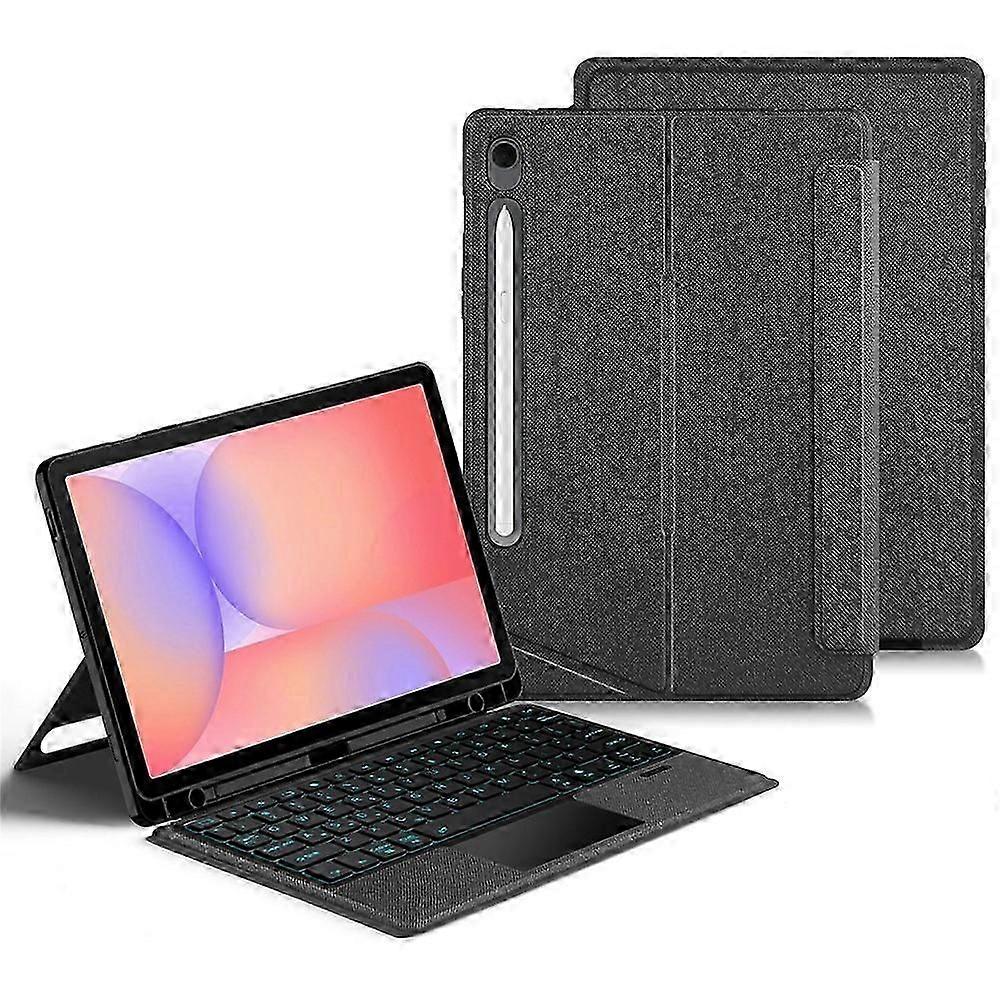 Compatible For Samsung Galaxy Tab S10 Lite Leather Case + Bluetooth-Compatible Keyboard with Backlight Trackpad