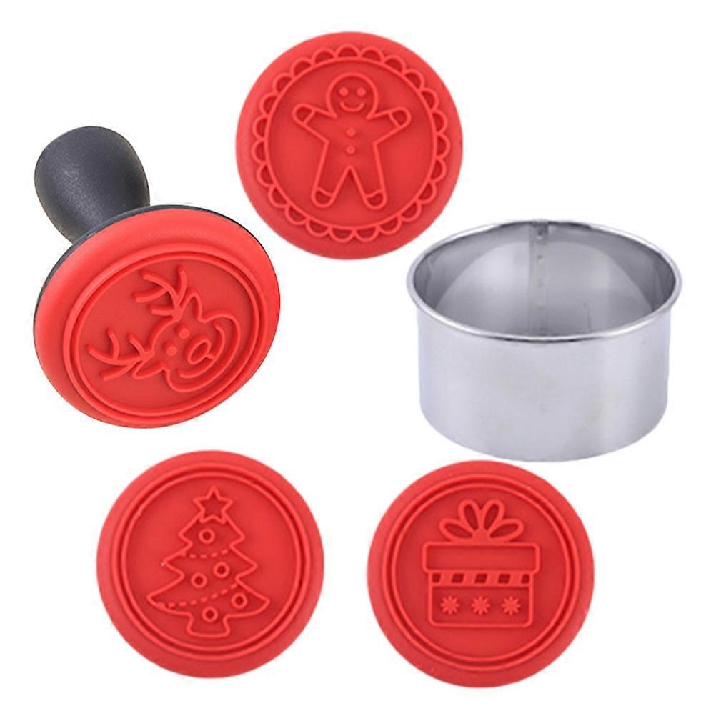 Christmas Cookie Stamp Silicone Biscuit Mold for DIY Baking 1Set