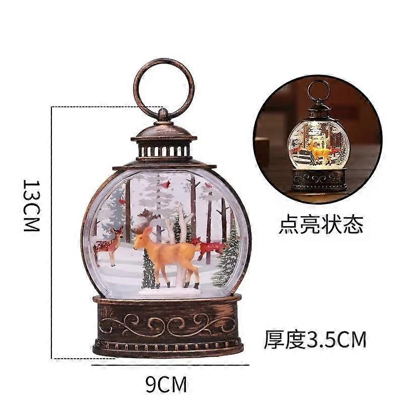 Christmas Snow Lantern Christmas Scene Lighted Snow Globes Swirling LED Snow Globe Christmas Light Up Snow Globe Lantern