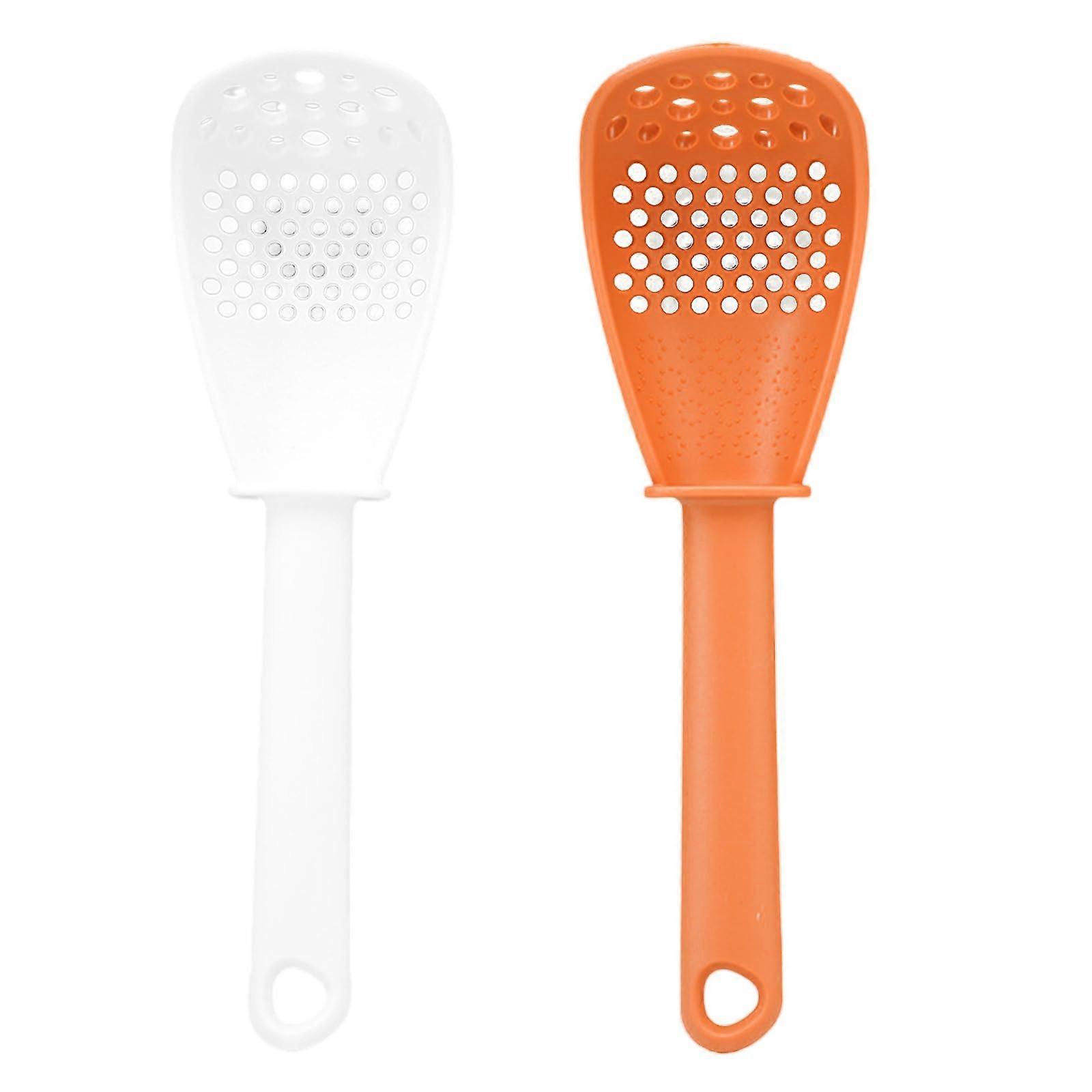 Pack of 2 Kitchen Strainer Spoon, Multifunctional Cooking Spoon with 2 in 1 Design and Ergonomic Grip