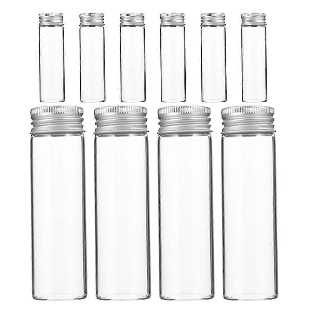Mini Glass Bottles with Aluminum Caps for Storage Use 10Pcs Collection