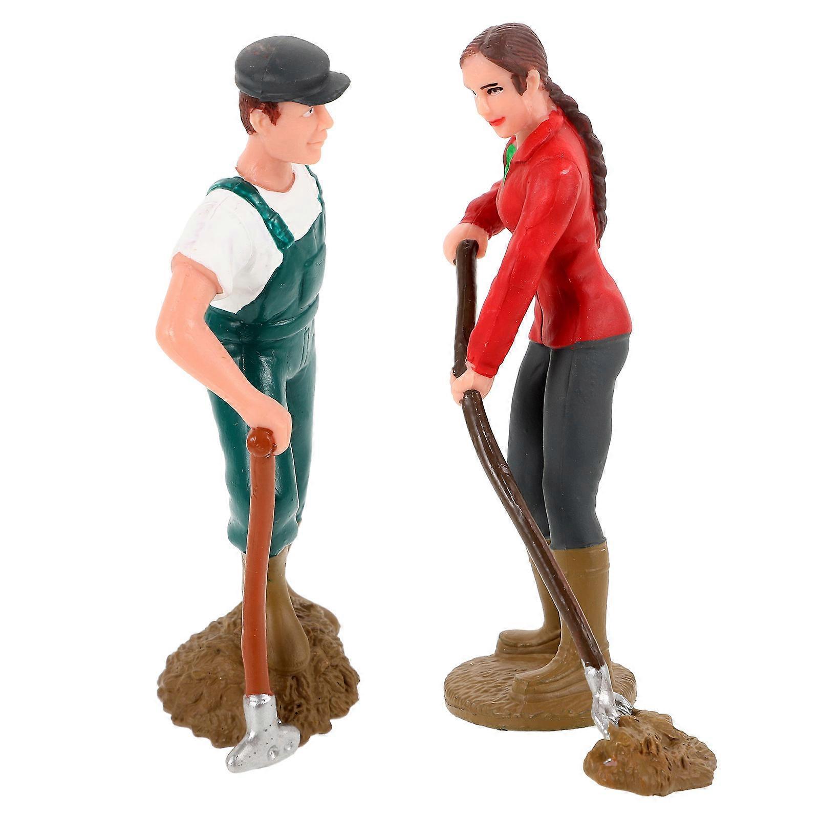 Farmer Character Model for Simulation with 2Pcs Miniature Figures