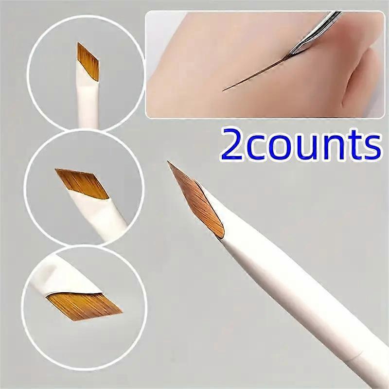 Precision Angle Eyeliner Brow Brush Set, Nylon Bristles, Fragrance-Free, Ideal for Beginners, Ergonomic Design, Soft Polyester Fibers
